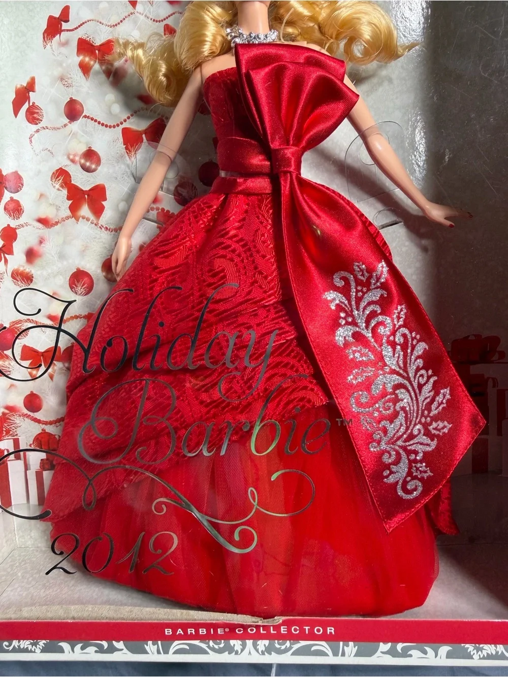 Barbie Blonde Hair Doll in Red Satin Gown